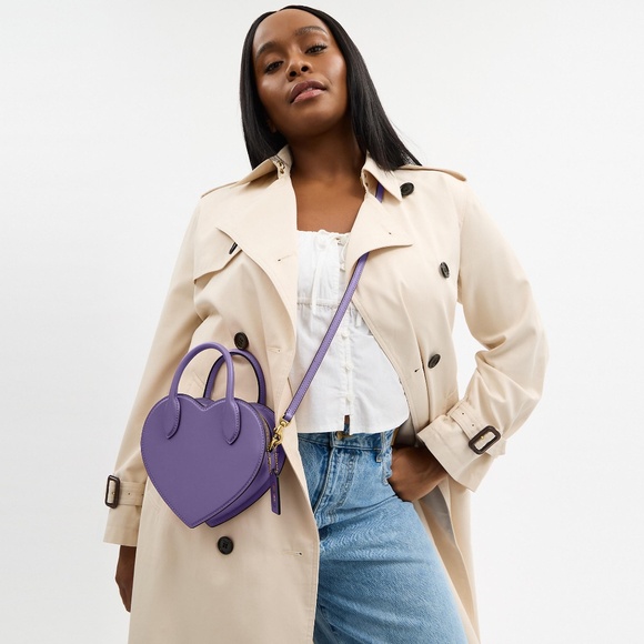 NWT Gorgeous COACH Light Purple Heart Bag CBF53 |Pride Collection 💜 🌈 - Picture 14 of 16